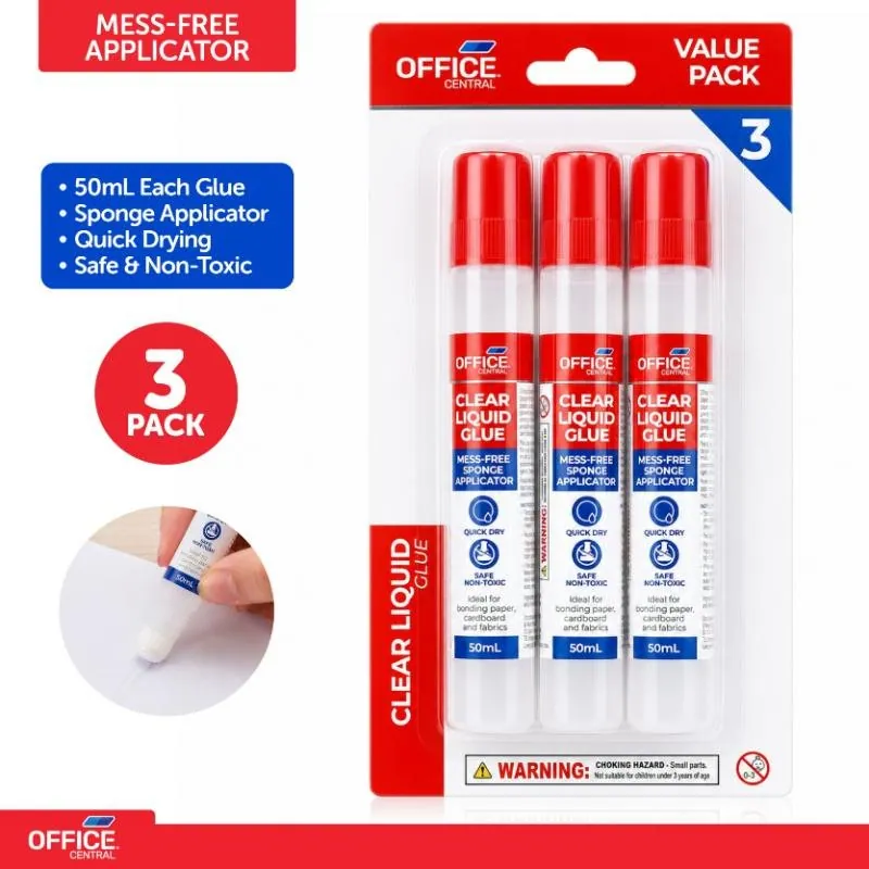 Glue Clear Liquid 50ml 3pk – image 4