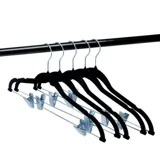 Coat Hanger Velvet with Clips 5pk - Black – image 2
