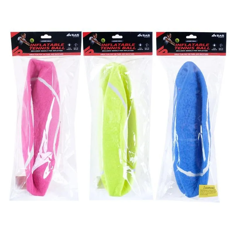 Ball Tennis Jumbo Inflatable - Ø21cm - Assorted Colours: Yellow, Pink, Blue – image 3