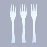 Premium Reusable Plastic Forks 24pk - 18cm - White – image 2