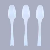Premium Reusable Plastic Spoons 24pk - 18cm - White – image 2