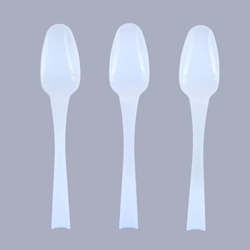 Premium Reusable Plastic Spoons 24pk - 18cm - White – image 2