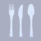 Premium Reusable Plastic Cutlery Set Assorted 24pk - 18cm - White – image 2