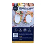 Premium Reusable Plastic Cutlery Set Assorted 24pk - 18cm - White – image 1