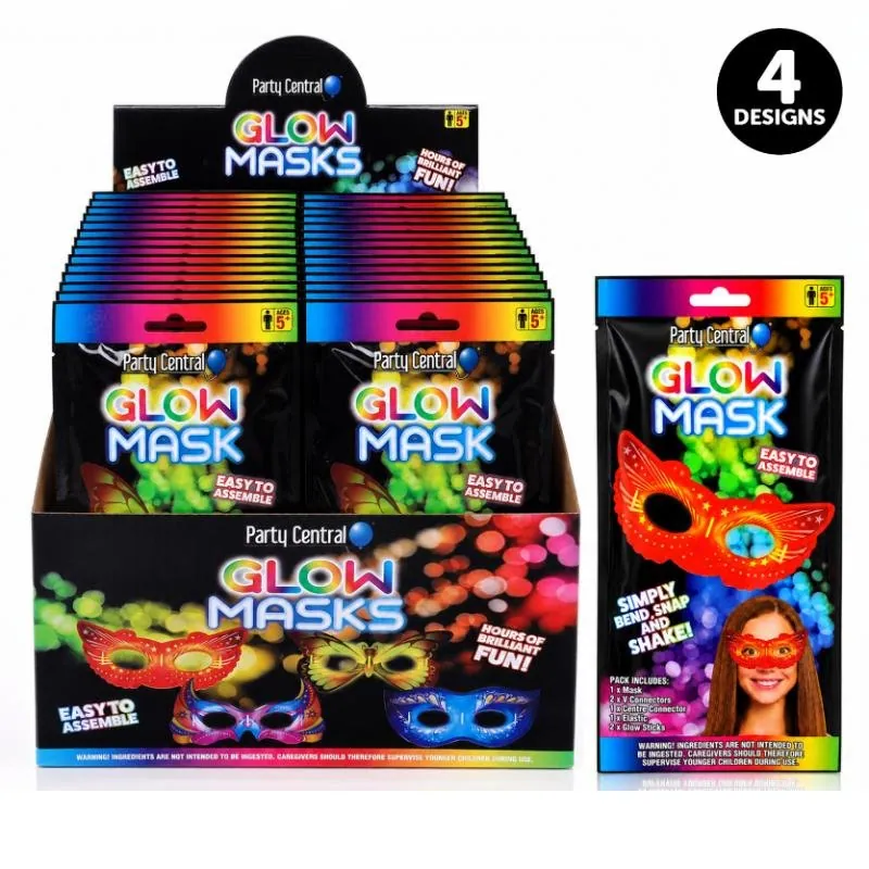 Glow Masquerade Mask - 4 Assorted Designs – image 3