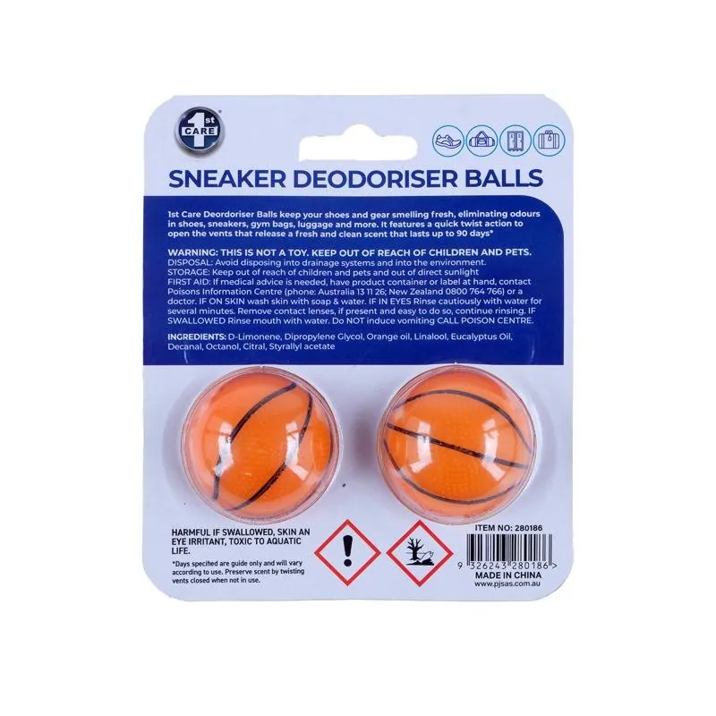 Shoe Deodorising Balls 2pc - Citrus Scented, Basketball Design – image 3