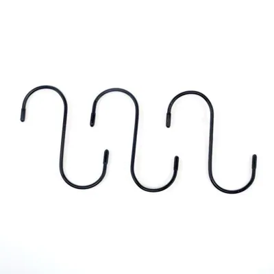 S Hooks PVC Coated with Scratch Proof Tip Protectors 123mm X 55mm 3pk