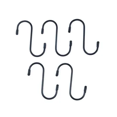 S Hooks PVC Coated with Scratch Proof Tip Protectors 72mm X 30mm 5pk