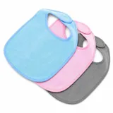 Bibs Velcro Clasp Reusable 3pk 0-6mths Pink & Blue Colour Sets – image 1