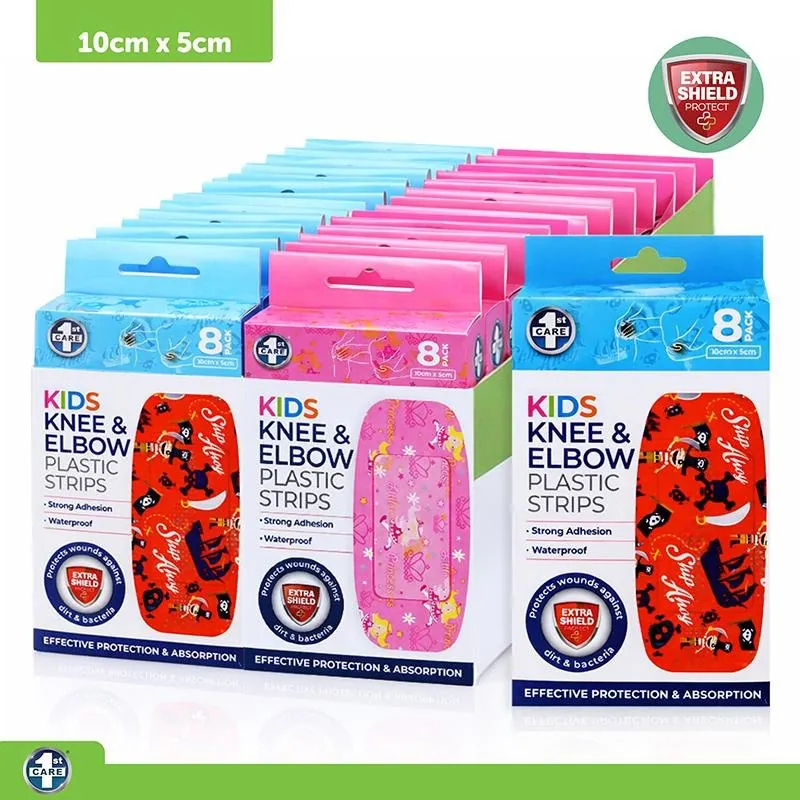 Bandage Strips Knee & Elbow Kids Waterproof Assorted Designs 5cm X 10cm 8pk - Plastic (pe) – image 4