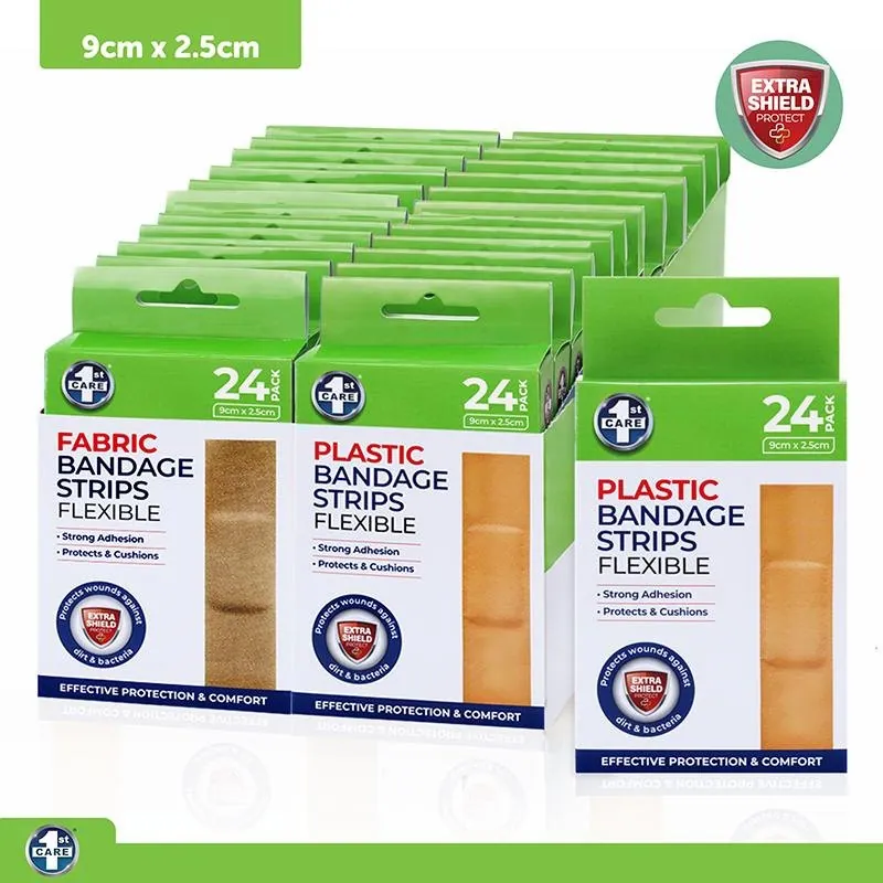 Bandage Strips 9cm X 2.5cm 24pk - 12x Fabric Packs & 12x Plastic (pe) Packs – image 4