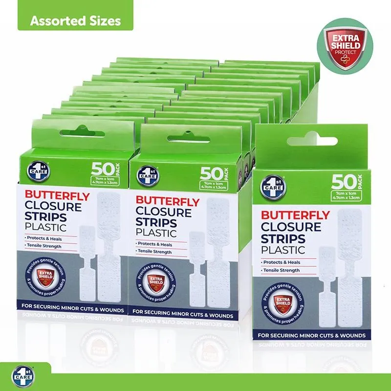 Bandage Butterfly Wound Closure Strips 50pk - Includes 25pc 4.7cm X 1cm & 25pc 7cm X 1.3cm - PE – image 4