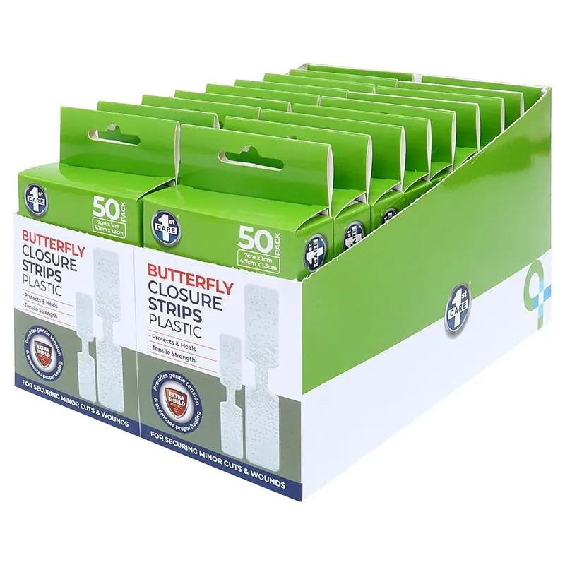 Bandage Butterfly Wound Closure Strips 50pk - Includes 25pc 4.7cm X 1cm & 25pc 7cm X 1.3cm - PE – image 3