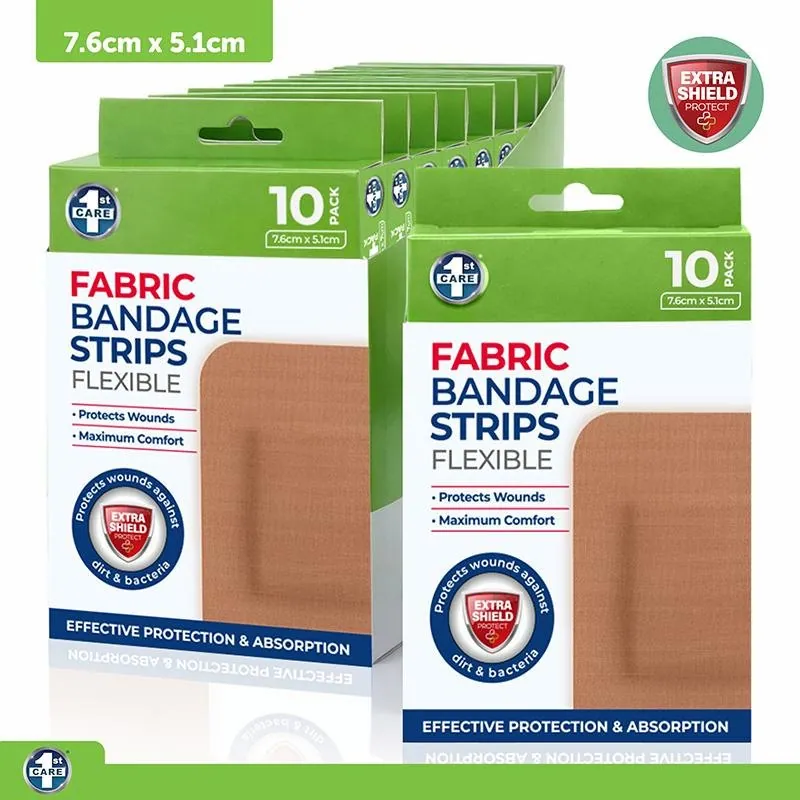 Bandage Strips Flexible 7.6cm X 5.1cm 10pk - Fabric – image 4