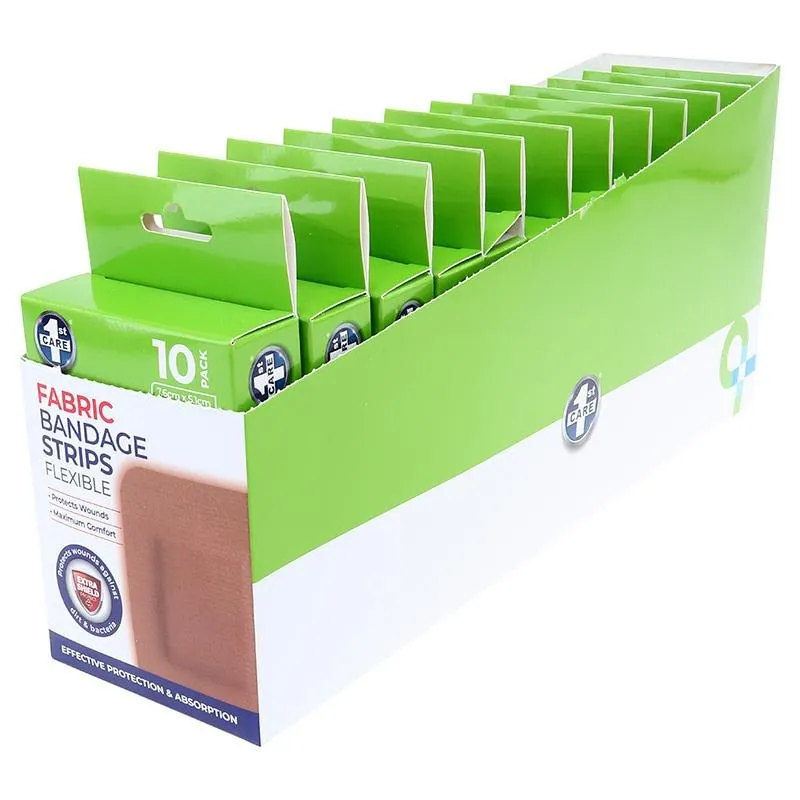 Bandage Strips Flexible 7.6cm X 5.1cm 10pk - Fabric – image 3