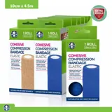 Christmas Cohesive Self-Adherent Elastic Compression Bandage 10cm X 4.5m - Assorted Colours: Tan, Blue – image 4