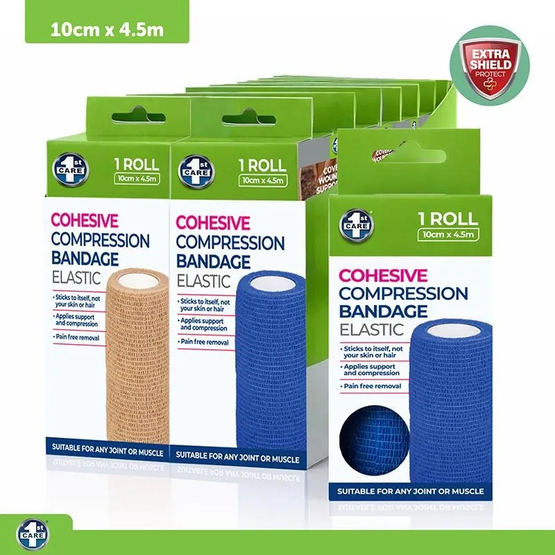 Christmas Cohesive Self-Adherent Elastic Compression Bandage 10cm X 4.5m - Assorted Colours: Tan, Blue – image 4
