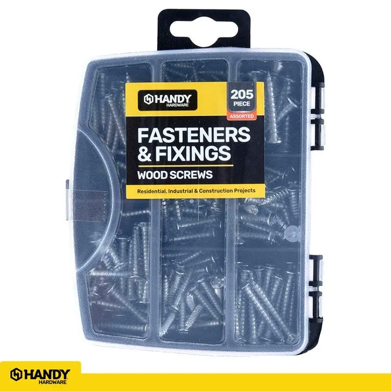 Fasteners & Fixings in Storage Case Wood Screws Assorted Sizes 205pc – image 4