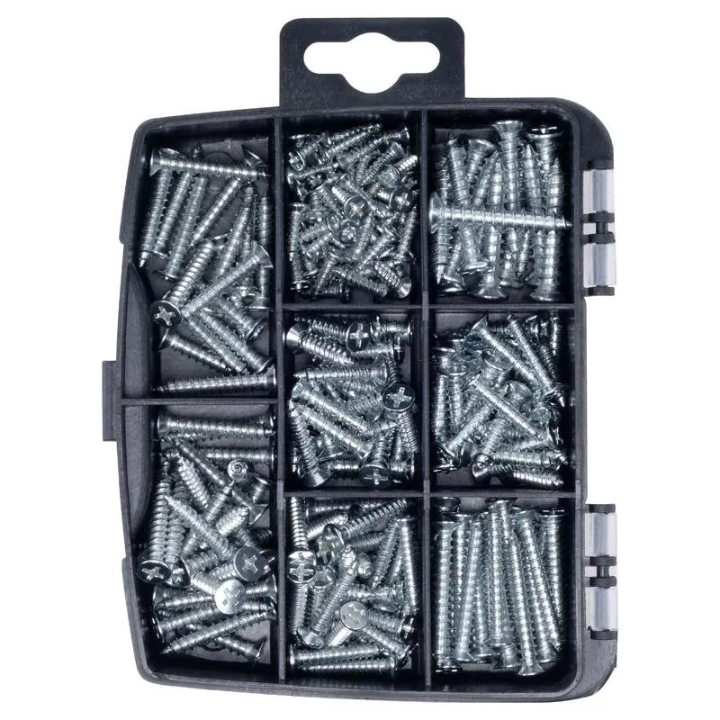 Fasteners & Fixings in Storage Case Wood Screws Assorted Sizes 205pc – image 2