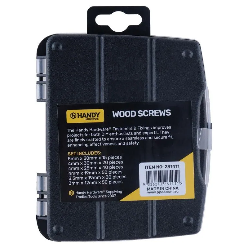 Fasteners & Fixings in Storage Case Wood Screws Assorted Sizes 205pc – image 3
