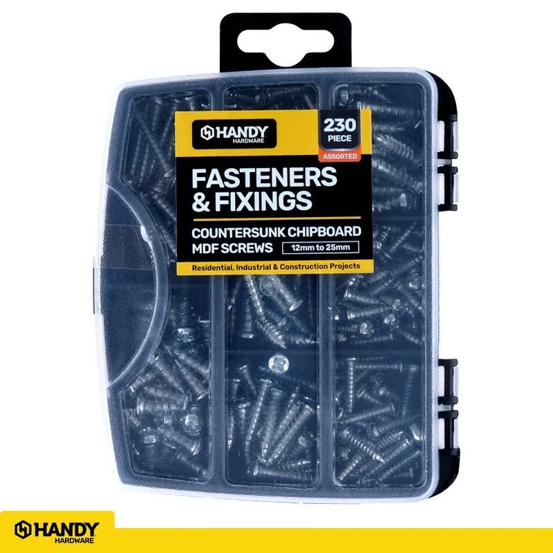 Fasteners & Fixings in Storage Case Screws Nuts & Bolts Assorted Sizes 230pc – image 4