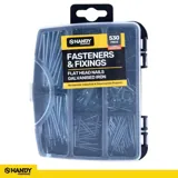 Fasteners & Fixings in Storage Case Flat Head Nails Galvanised Iron Assorted Sizes 530pc – image 4