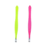 Tweezer Flat Tip 2pk - Fluro Pink and Yellow – image 1