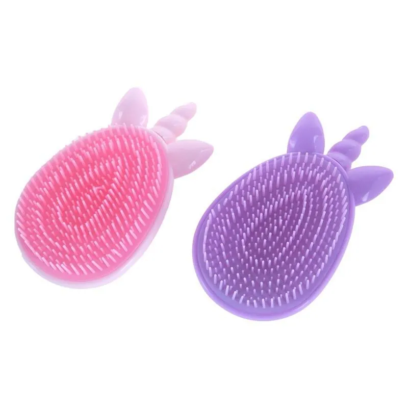 Hair Brush Detangling Unicorn Design 12cm X 6.5cm - Pink & Purple Assorted – image 2