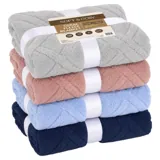 Blanket Coral Fleece Single Layer Embossed 125cm X 150cm Assorted Colours – image 3