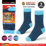 Socks Womens Heat Control Thermal Crew Cut Coloured Pink, Mint Green & Purple – image 4