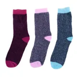 Socks Womens Heat Control Thermal Crew Cut Coloured Pink, Mint Green & Purple – image 1