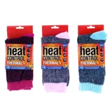 Socks Womens Heat Control Thermal Crew Cut Coloured Pink, Mint Green & Purple – image 3