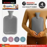 Hot Water Bottle Pastel 1.7l 32cm X 20cm Light Grey, Drak Grey Light Pink & Soft Teal – image 4