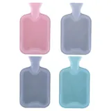 Hot Water Bottle Pastel 1.7l 32cm X 20cm Light Grey, Drak Grey Light Pink & Soft Teal – image 1