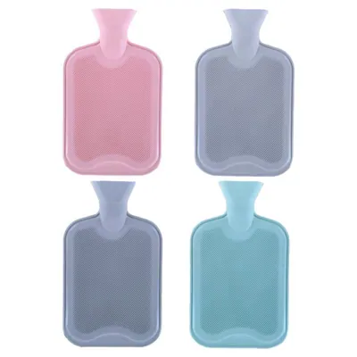 Hot Water Bottle Pastel 1.7l 32cm X 20cm Light Grey, Drak Grey Light Pink & Soft Teal