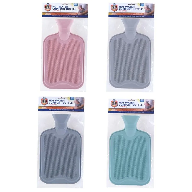 Hot Water Bottle Pastel 1.7l 32cm X 20cm Light Grey, Drak Grey Light Pink & Soft Teal – image 3