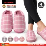 Slippers Adults Slip on Grid Pattern 4 Assorted Colours Mens & Womens Sizes Assorted – image 4