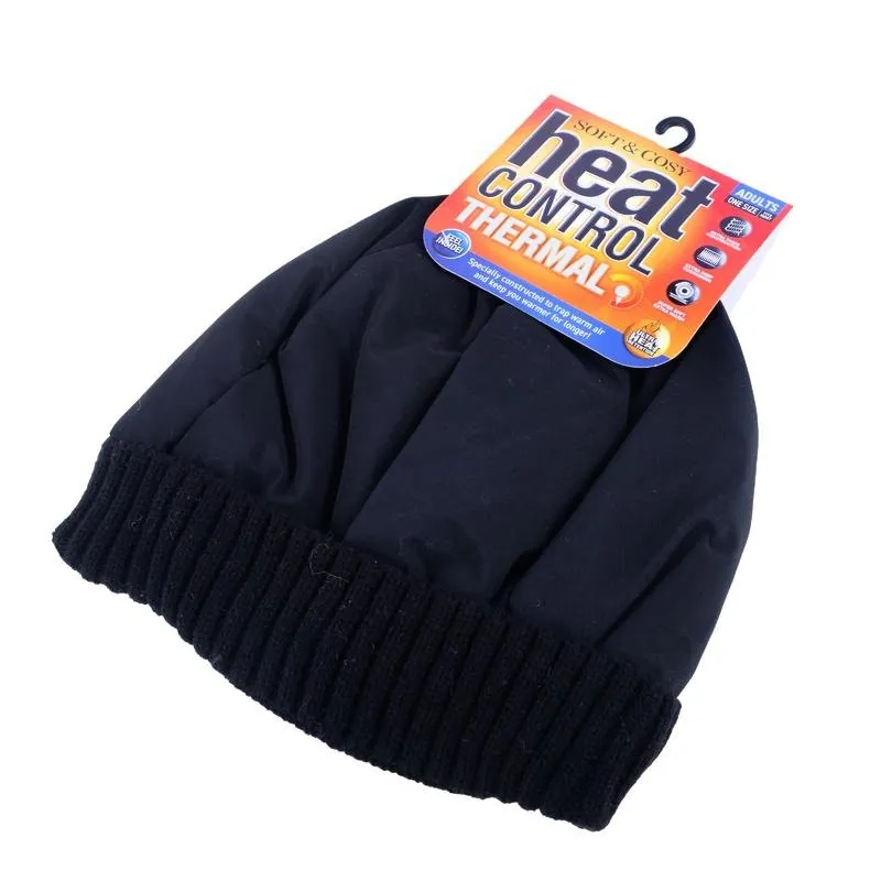 Beanie Mens Heat Control Thermal Lined Water Resistant Black – image 3
