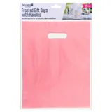 Frosted Gift Bags with Handle 23cm X 19cm 35pk Clear, Pink, Blue – Plastic – image 1