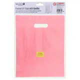 Frosted Gift Bags with Handle 23cm X 19cm 35pk Clear, Pink, Blue – Plastic – image 3