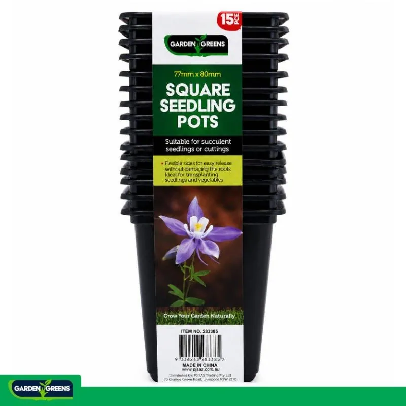 Seedling Pots Square 15pc 7.7cm X 7.7cm X 8cm Black – image 4
