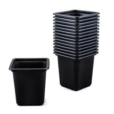 Seedling Pots Square 15pc 7.7cm X 7.7cm X 8cm Black