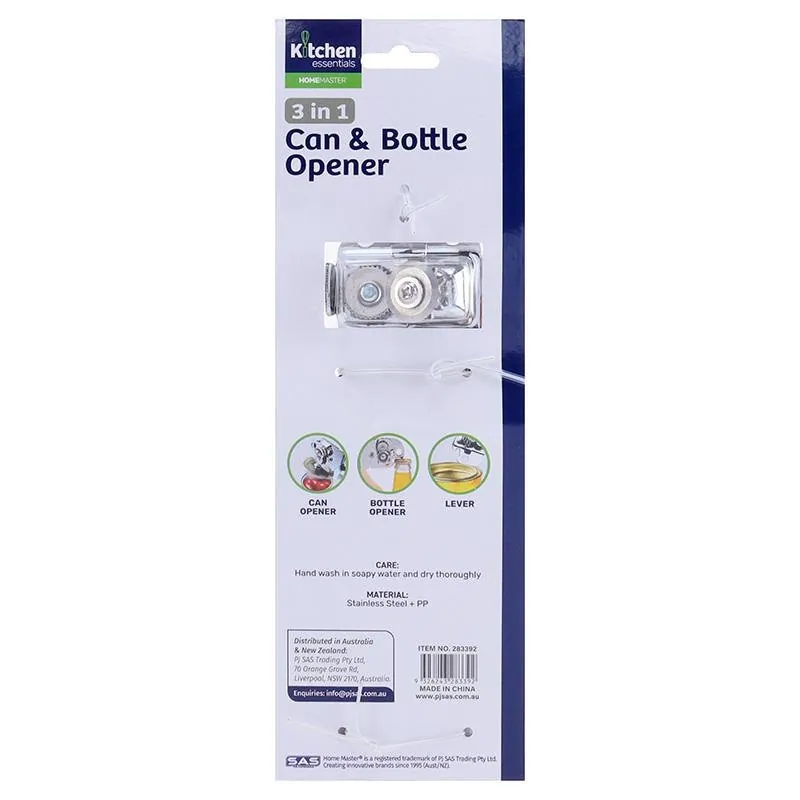 Tools & Gadgets Multifunctional Can Opener - 19.5cm (l) X 5.5cm (w) - Stainless Steel and Plastic - White – image 3
