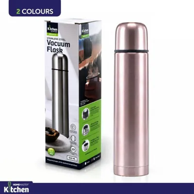 Flask Double Wall Insulated Stainless Steel 500ml Silver & Rose Gold