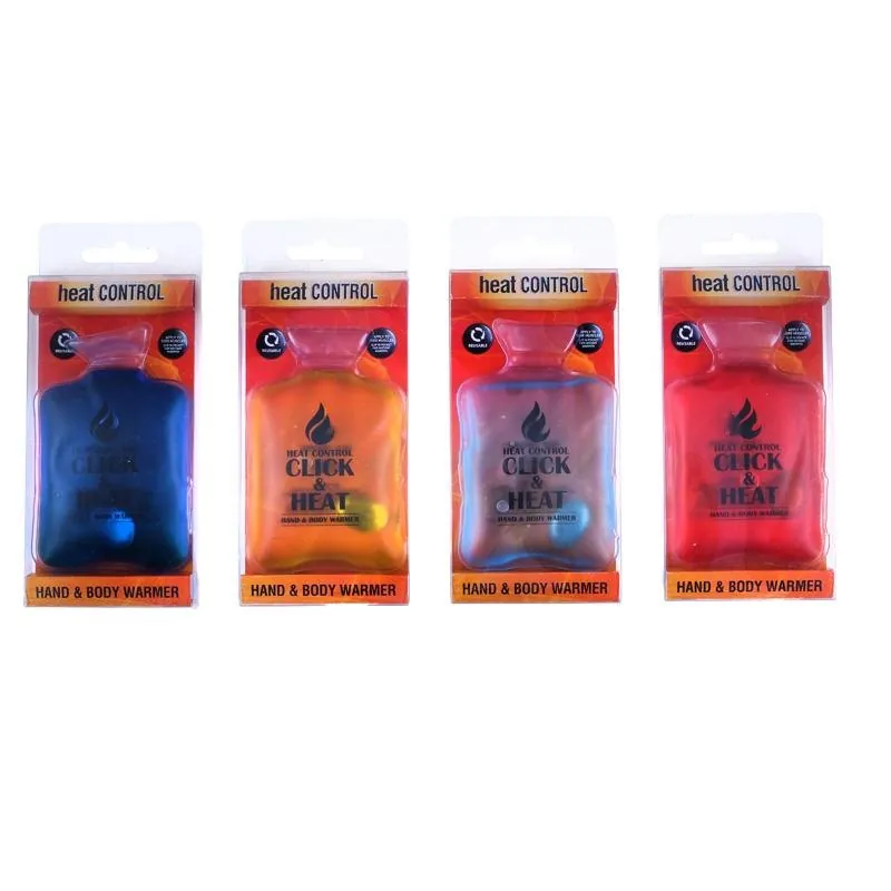Hand & Body Warmer Reusable Bottle Shaped 7.5cm X 12cm Red, Aqua, Yellow & Blue – image 3