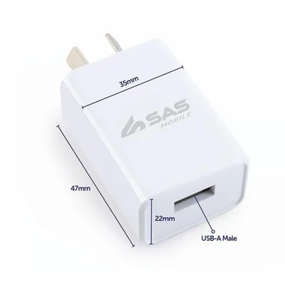 Charger 1-Port Usb-a 1A White (Compatible with All Usb-a Devices)