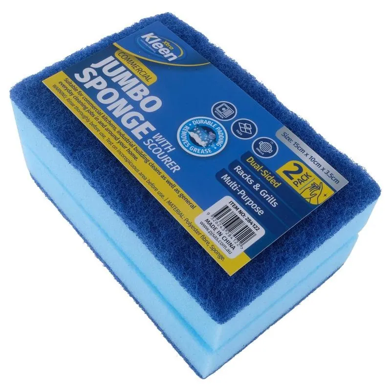 Sponge with Top Scourer Jumbo 2pk - 15cm X 10cm X 3.5cm – image 3