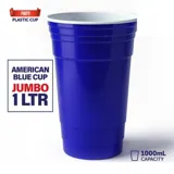 Drinkware & Partyware Plastic Cup Reusable Jumbo 1l American Blue – image 3