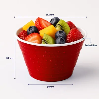 Drinkware & Partyware Plastic Bowl Reusable 850ml American Red