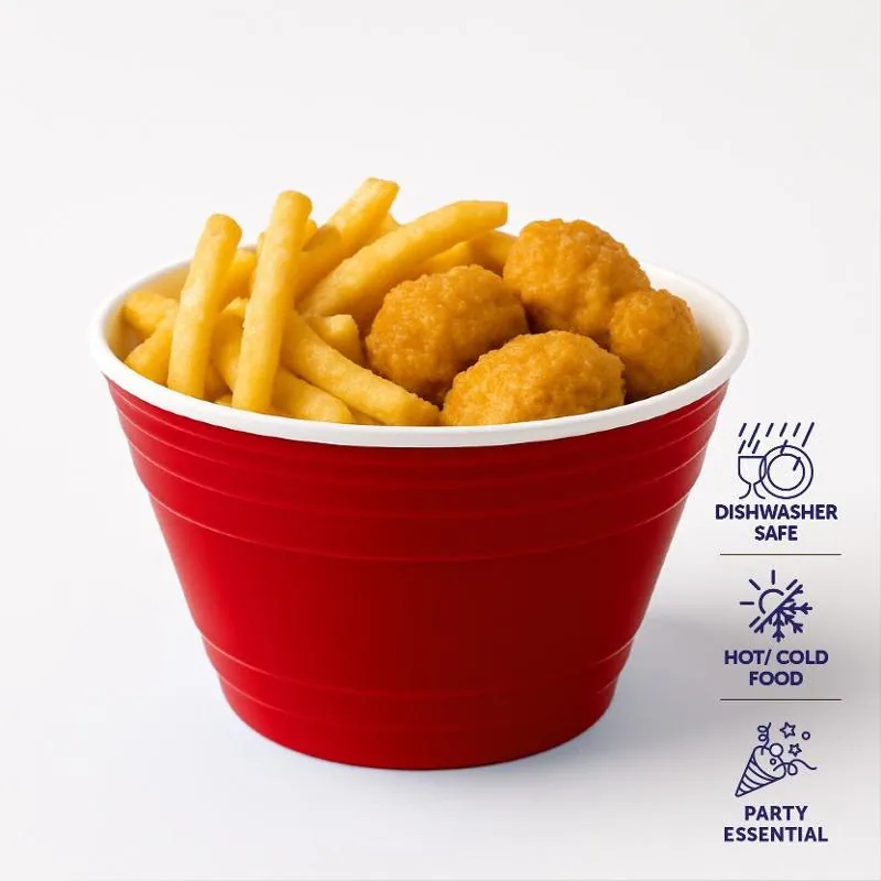 Drinkware & Partyware Plastic Bowl Reusable 850ml American Red – image 2